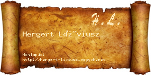 Hergert Líviusz névjegykártya